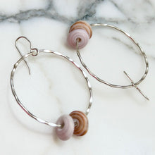 DOUBLE PUKA SHELL HOOP EARRINGS SS (E16)