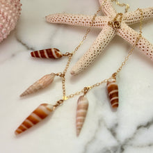 5X SPIRAL CONE SHELL STATION NECKLACE 16" GF (N20)