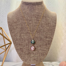 DOUBLE DROP TAHITIAN & EDISON PEARL NECKLACE 18" GF (N29)