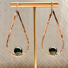 TAHITIAN PEARL DROPLET HOOPS GF (E7)