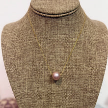 AAAAA BOMBUCHA 13.4MM PINK EDISON PEARL NECKLACE 16" GF (N57)