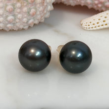 CLASSIC TAHITIAN PEARL STUDS GF 9.9MM (E33)