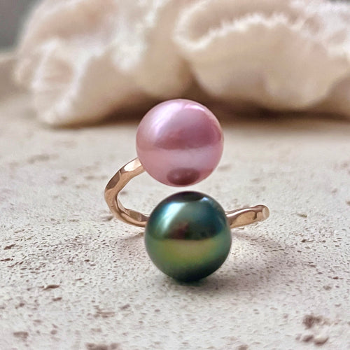 THICC BUBBLE RING EDISON & TAHITIAN PEARLS 7/8/9 ADJ GF (R17)