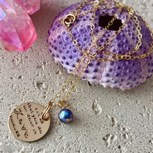 LOVE VERSE COIN & KESHI NECKLACE 16" GF (N24)