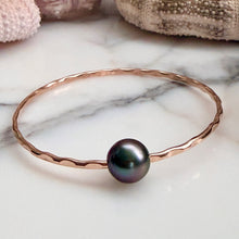 PURPLE TEAL TAHITIAN PEARL BANGLE 7.5" GF (B24)