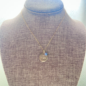 LOVE VERSE COIN & KESHI NECKLACE 16" GF (N24)
