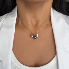 MINI TAHITIAN & EDISON CLUSTER NECKLACE 17" GF (N3)