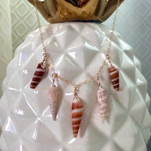 5X SPIRAL CONE SHELL STATION NECKLACE 16" GF (N20)