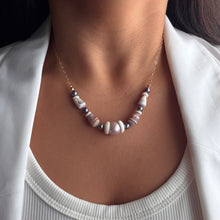 EDISON PUKA & CONE KESHI NECKLACE 18" GF (N10)