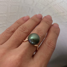 BOMBUCHA HI TIDE SOLITAIRE TAHITIAN PEARL RING 7.5 GF (R18)