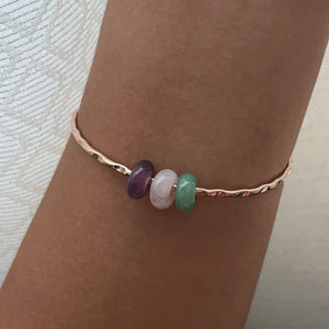 TRICOLOR GEMSTONE BRACELET 8" RGF (B21)