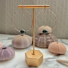 TAHITIAN PEARL HOOP EARRINGS SS (E11)