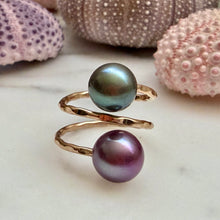 LAVENDER EDISON & TAHITIAN TEXTURED HULA RING 7/8 GF (R15)