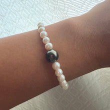 TAHITIAN AND WHITE EDISON MOMI BRACELET 7" (B16)