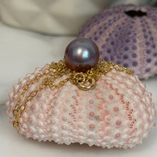 AAAAA DARK LAVENDER  EDISON PEARL NECKLACE 16" GF (N56)