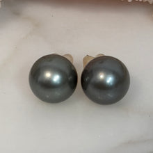 CLASSIC TAHITIAN PEARL STUDS GF 9.8MM (E35)