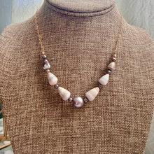 LAVENDER EDISON & CONE KESHI NECKLACE 16" GF (N8)