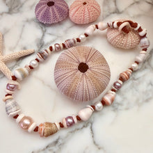 MERMAID PEARL & SHELL OCEAN NECKLACE LEATHER 18.5" (N24)