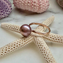 PINK LAVENDER EDISON PEARL SOLITAIRE RING SZ 6.75 GF (R4)