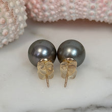 CLASSIC TAHITIAN PEARL STUDS GF 9.7MM (E34)