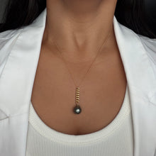 TAHITIAN PEARL CUBAN Y DROP NECKLACE 18" GF (N4)