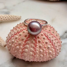 LAVENDER EDISON PEARL SOLITAIRE RING SZ 6 SS (R5)