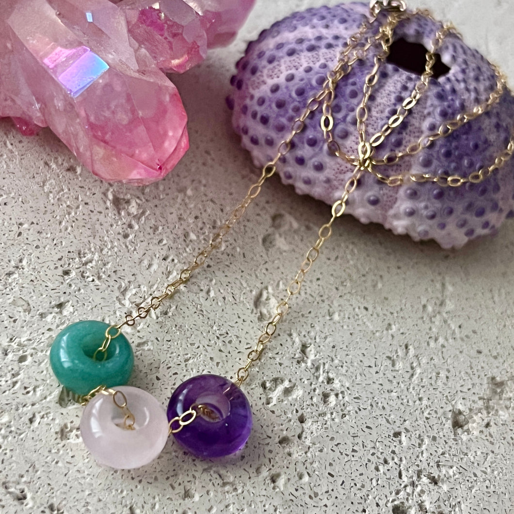 TRICOLOR GEMSTONE NECKLACE 16