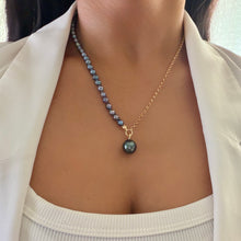 BOMBUCHA TAHITIAN PEARL 50/50 KESHI & ROLO NECKLACE 19" (N40)