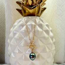 TAHITIAN PEARL TOGGLE NECKLACE 16.5" GF (N44)