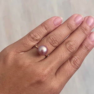 SOLITAIRE VIBRANT AAAAA PINK EDISON PEARL RING GF SZ 6.75 (R2)