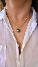 14MM BOMBUCHA VIBRANT TAHITIAN ROLO NECKLACE GF 18" (N37)