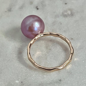 SOLITAIRE VIBRANT AAAAA PINK EDISON PEARL RING GF SZ 6.75 (R13)
