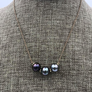 SILK KNOTTED TRICOLOR TAHITIAN PEARL NECKLACE