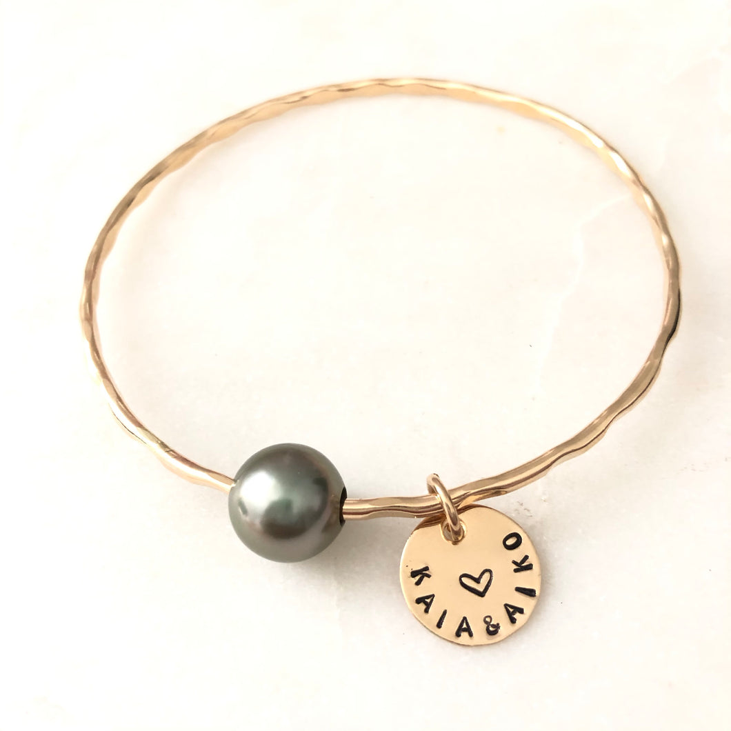 TAHITIAN PEARL WITH HEART COIN (PERSONALIZE)